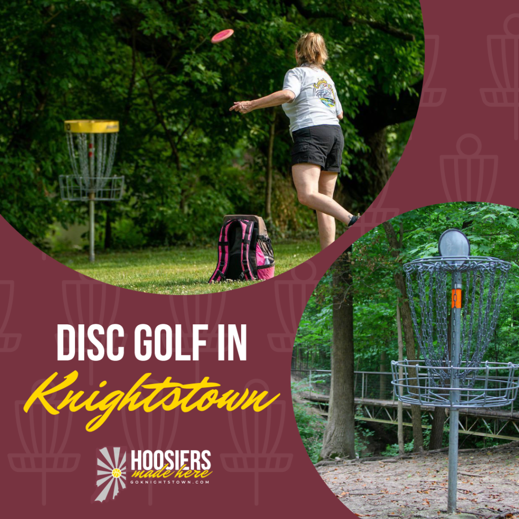 Images showing disc golf options in Knightstown, Indiana